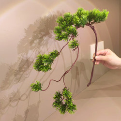 Artificial Welcoming Pine Tree, New Chinese-Style Pine and Cypress Green Plant Decoration, Fake Flower Pine Tree Wrapped Around with Dead Vines, Fake Pine and Cypress Branches and Leaves