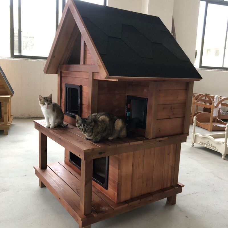 Outdoor Cat House for Stray Cats, Suitable for All Seasons, Warm in Winter, Rainproof Outdoor Dog House, Cat House