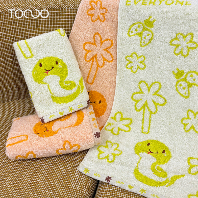 Tocco/Taoka Little Snake Fairy Fun Face Towel Pure Cotton Face Wash Towel Children's Towel Thickened Cartoon Bath Towel Non-Shedding Tocco/Taoka Little Snake Fairy Fun Face Towel Pure Cotton Face Wash Towel Children's Towel Thickened Cartoon Bath Towel Non-Shedding