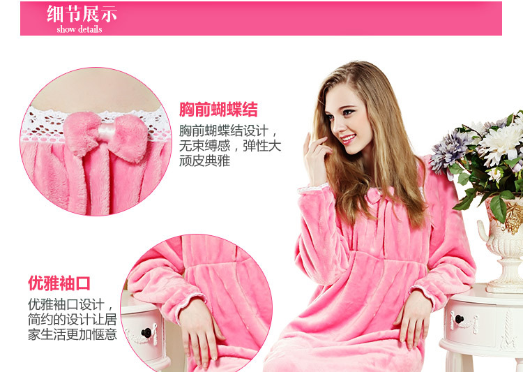 Mùa đông trung niên phụ nữ dày san hô flannel áo choàng siêu dài kích thước lớn áo ngủ lỏng đồ ngủ dịch vụ nhà mùa đông shop váy đẹp