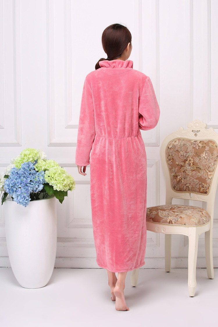 Cộng với phân bón XL áo ngủ nữ béo mm bà bầu mùa đông dày flannel dài tay cộng với đồ ngủ dài áo ngủ lỏng đầm thiết kế đẹp