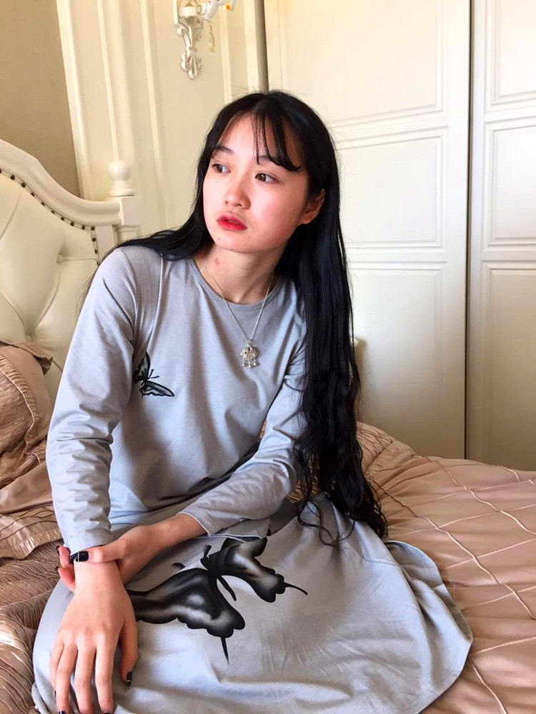 Áo ngủ trẻ em mùa thu cotton dài tay phục vụ nhà phụ nữ dài phần lỏng lẻo lớn trẻ em cha mẹ trẻ em đồ ngủ bé quần áo ngủ nữ