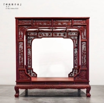 Blood sandalwood solid wood stepping bed Chinese style furniture two-person double bed pedal type classical carved canopy bed