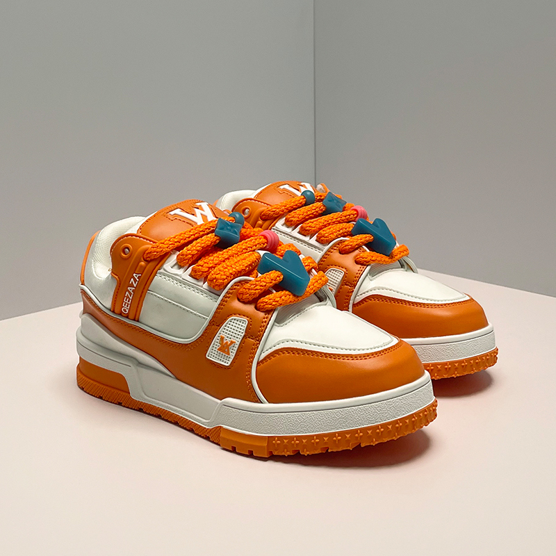 Chunky Platform Sneakers for Men and Women, Versatile Niche Casual Shoes, Trendy Shoes, Couple's Orange Loafers