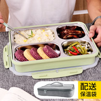 304 stainless steel insulated lunch box bento box fast dining plate student with lid Korean canteen large capacity adult