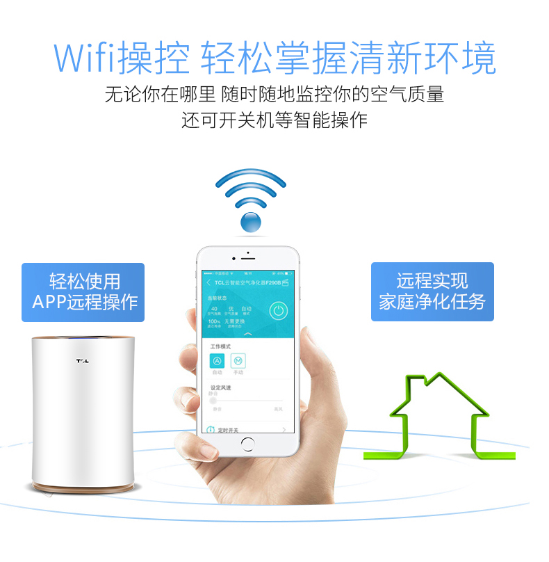 máy lọc không khí xiaomi 2s Máy lọc không khí TCL phòng khách gia đình ngoài máy hút bụi formaldehyd PM2 âm ion thông minh độ ẩm WIFI lọc hepa
