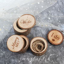 Forest custom wooden ring box European-style bride and groom wedding engraved letters wooden ring box