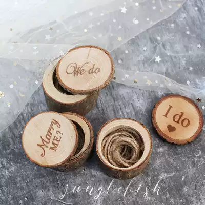Forest custom wooden ring box European-style bride and groom wedding engraved letters wooden ring box
