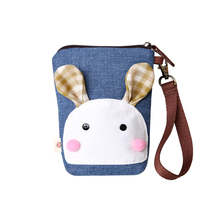 Summer small bag female mini cute change Hand bag three color patch student girl canvas big screen mobile phone bag