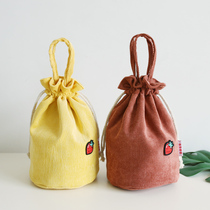 Korean drawstring Hand bag girls cloth hand carry small bag bag bag bag mobile phone storage bag bucket bag