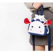 Tricolour patch teenage girl 100 hitch satchel phone bag Cartoon Canvas Lunch Bag Cute Bucket Bag Woman bunches Pocket bags