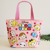 Cartoon canvas Hand bag womens portable lunch bag snack bag cute girl zipper bag storage bag