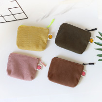 New Pure Color Lamp Core Suede Coin Bag Han Edition Student Release Card Bag Small Cute Portable Bag Bag Aged Zero Wallet