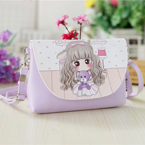 Cartoon small bag female horizontal mobile phone bag cute Pukin mobile phone bag shoulder bag female student shoulder bag children bag