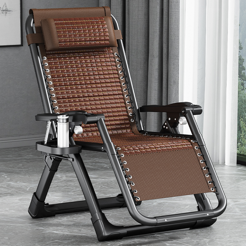 Bamboo Reclining Chair, Foldable, for Lunch Break, Balcony, Home Use, Leisure, Sturdy and Durable, Can Be Used as a Sleeping Chair, Suitable for the Elderly, Dual-Use for Sitting and Sleeping in Summer