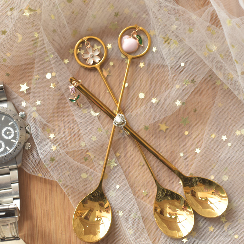 Delicate Little Light Luxury Butterfly Coffee Spoon Lovely Net Couple Stirling Spoon Dessert Spoon