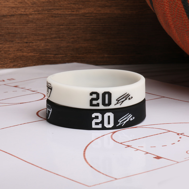 Manu Ginobili bracelet Spurs star basketball wrist letter No 20 retro team star silicone male