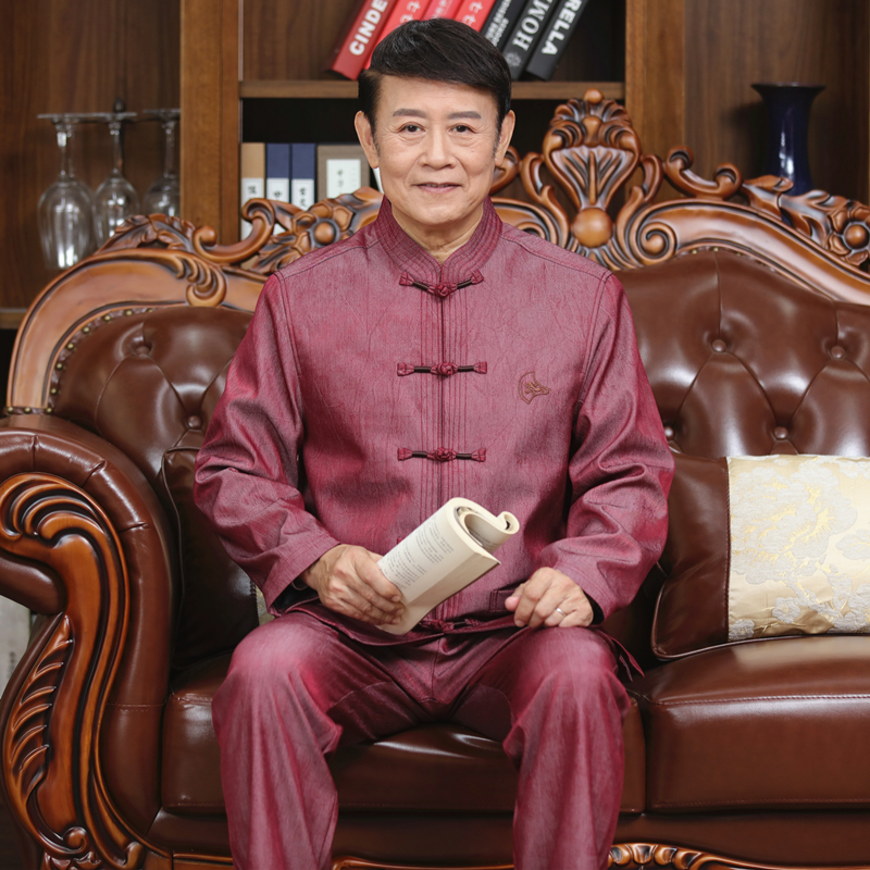 Winter Tang suit men's suit middle-aged and elderly 60-70-80 years old grandpa clothes thickened velvet birthday birthday dad clothes