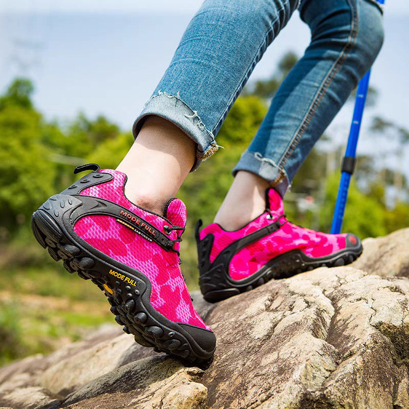 Maille Outdoor Hiking Shoes for Women Mesh Breathable Lightweight Hiking Shoes Non-Slip Wear-Resistant Hiking Shoes for Men Spring and Summer