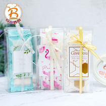 ins Wind snowflake crisp nougat box clear plastic cookie box West box Christmas decoration sticker baking