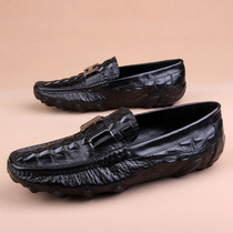 Crocodile Line Casual Mens Shoes European Standing Bean Bean Shoes Genuine Leather Inglén Sailing Shoes Driving Set Foot Sloth Shoes Mens Wave Shoes