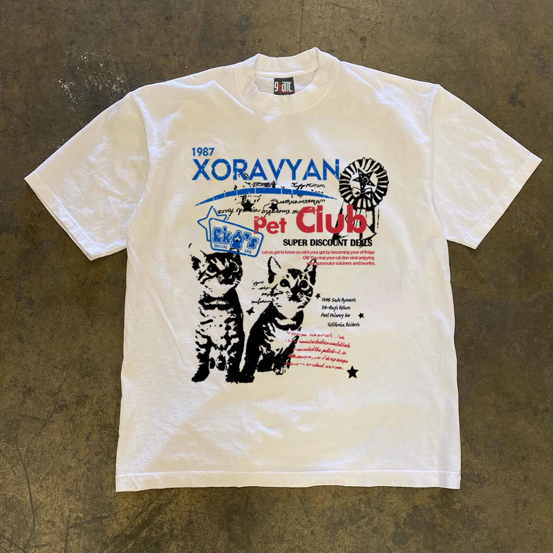 Earn Money to Buy a Sports Car. Pure Cotton 300g American Retro Cat Print Vintage Heavy-Duty Short-Sleeve T-Shirt, Unisex Loose Fit Earn Money to Buy a Sports Car. Pure Cotton 300g American Retro Cat Print Vintage Heavy-Duty Short-Sleeve T-Shirt, Unisex Loose Fit