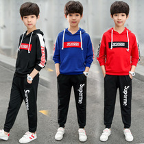 Boys autumn clothes 2021 new suits Korean childrens clothing in the big children Spring Autumn handsome foreign sports two sets of tide clothes