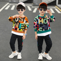 Childrens clothing boys autumn and winter set 2021 new children Foreign style boy autumn handsome sports two-piece Korean tide