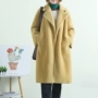 Mùa thu đông 2019 mới của phụ nữ phiên bản Hàn Quốc của chiếc áo khoác đơn giản trong phần dài của áo khoác len nhung dày thời trang giả - Áo Hàn Quốc áo dạ dáng dài nữ đẹp