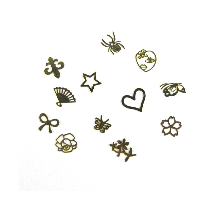 美甲饰品/手机美容 合金/K金/金属贴片 金色日系超薄