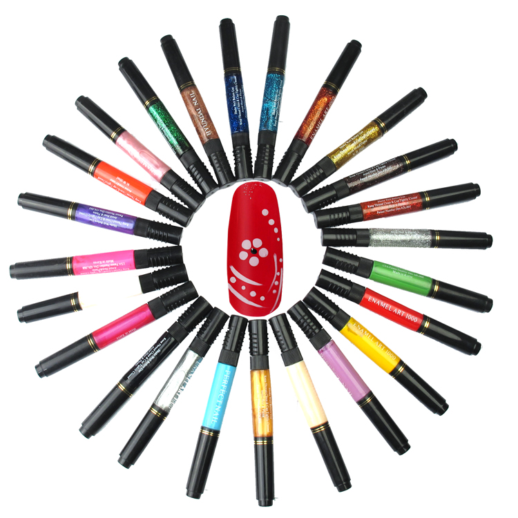 美甲用品 点花笔 画花笔 拉线笔 针刷画花拉线两用 指甲油笔