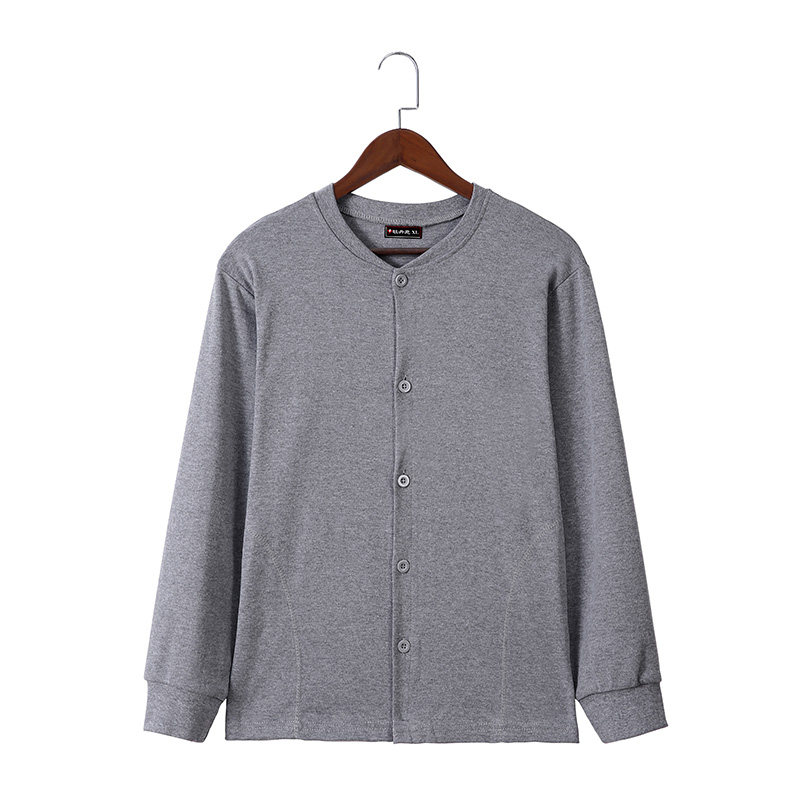 Men's pure cotton open and autumn clothes in old age plus hypertrophy code loose cotton sweatshirt lining clothed in undergarments to wear-Taobao