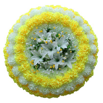 Manufacturer direct marketing simulation flower chrysanthemum ring diameter 80 cm fake flower ring sacrificial flower funeral parlors to put flower silk wreaths