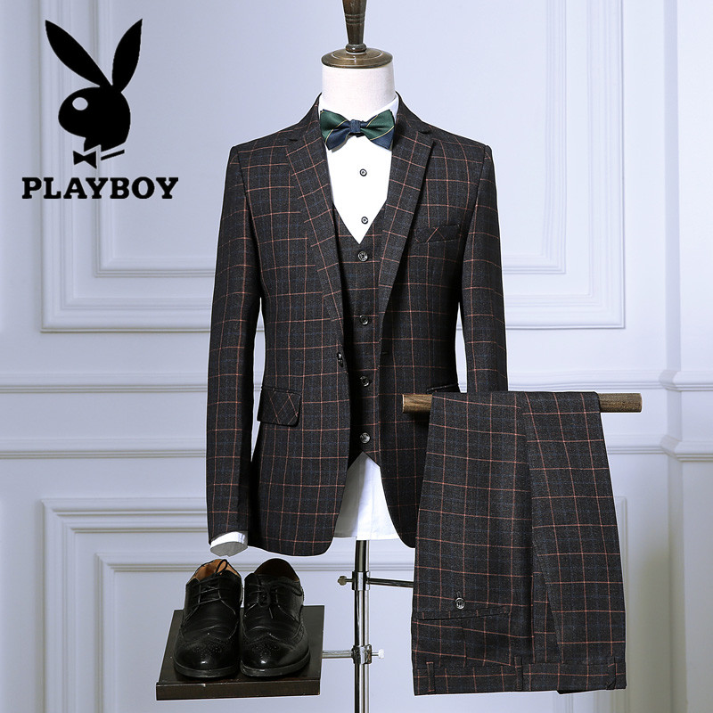 Playboy phù hợp với nam giới ba mảnh mùa xuân mới chuyên nghiệp váy phù dâu chú rể váy cưới triều