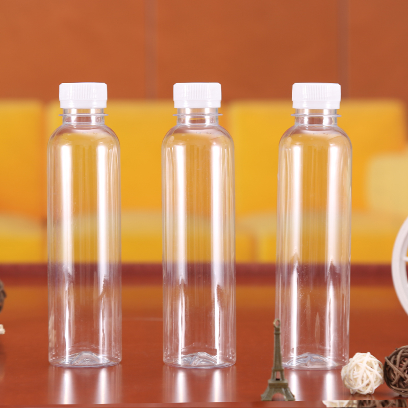 300ML thickened PET plastic bottle sub slim milk tea drink Split Bottle Disposable Transparent Juice empty bottle with lid