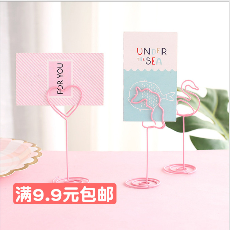 Creative metal sticky note clip girl heart net red decoration label clip cute vertical desktop photo message clip