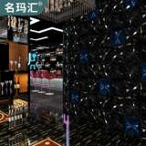 Синяя металлическая трехмерная мозаика из нержавеющей стали, зеркальный эффект, в 3d формате