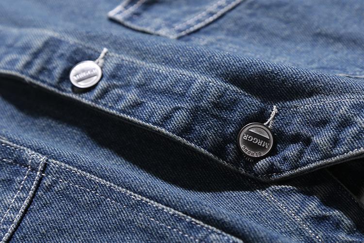 Ami nam và nữ ve áo cotton giặt denim túi lớn vest thanh niên không tay vest áo lông vũ