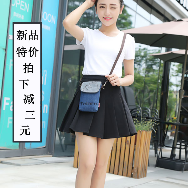 2017 new hanging neck mobile phone bag fabric small bag mini coin purse female vertical all-match mobile phone bag messenger bag