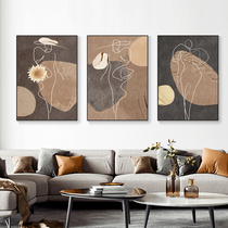 Tirart hand-painted oil painting flower stone triplex living room sofa background decoration painting combined abstract muscular hang painting