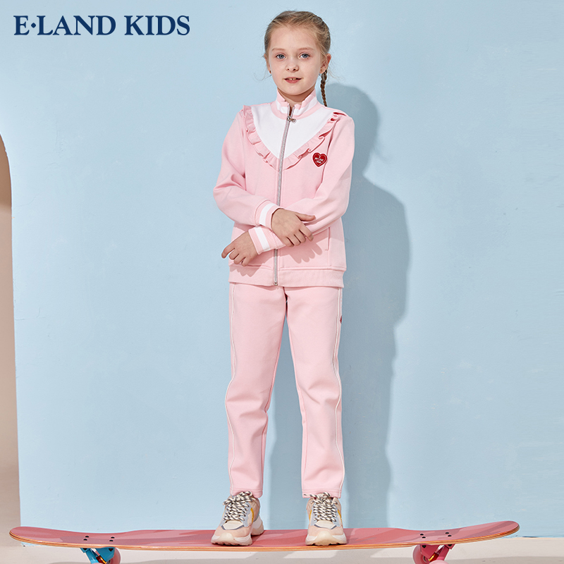 Elandkids ăn mặc chỉnh sửa trẻ em mặc cô gái mới của Anh quần thể thao giản dị cho mùa xuân năm 2020.