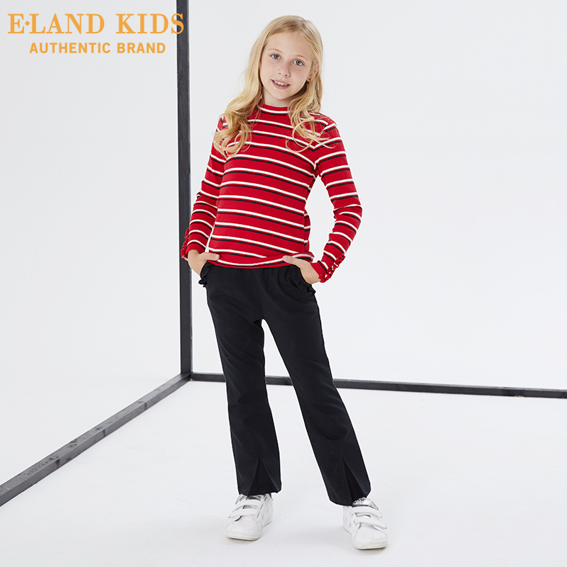 Elandkids mặc ấu dâm rơi mới quần cô gái cô gái cỡ trung vi ánh sáng có độ dài thời trang quần âu.