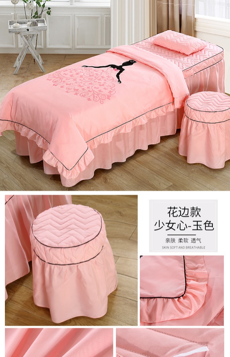 bông bedspread denim câu lạc bộ spa cao cấp làm đẹp da quản lý thẩm mỹ viện massage cơ thể thân thiện với da nhỏ gọn trắng - Trang bị tấm khăn trải giường spa