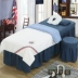 xám denim bedspread vẻ đẹp thẩm mỹ viện quản lý dành riêng British bông rửa Body massage da có thể được tùy chỉnh - Trang bị tấm tìm mua ga phủ giường spa Trang bị tấm