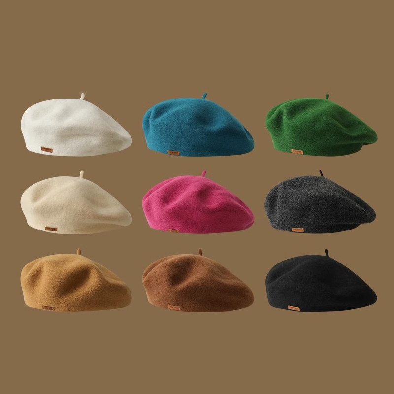 Charm Kebab Japanese designer's joint section 100 hitchhiking beret hat autumn winter retro leather painters' cap-Taobao