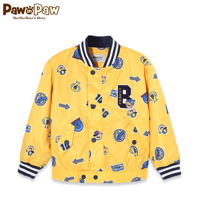 Pawin Paw cartoon Cubs Cubs Kids Fall trai bóng chày Collar Jacket Kids Jacket Tính Tide.