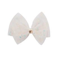 Pawn Paw Cartoon Little Bear Boy Dress 2024 Summer New Girl Lace Butterfly Knot Brighten Hair Clip Sweet