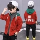 Áo khoác bé trai bằng vải nhung trùm đầu có đệm lót 2018 quần áo trẻ em mùa thu đông mới cho bé trai phiên bản Hàn Quốc đẹp trai áo khoác cho bé trai