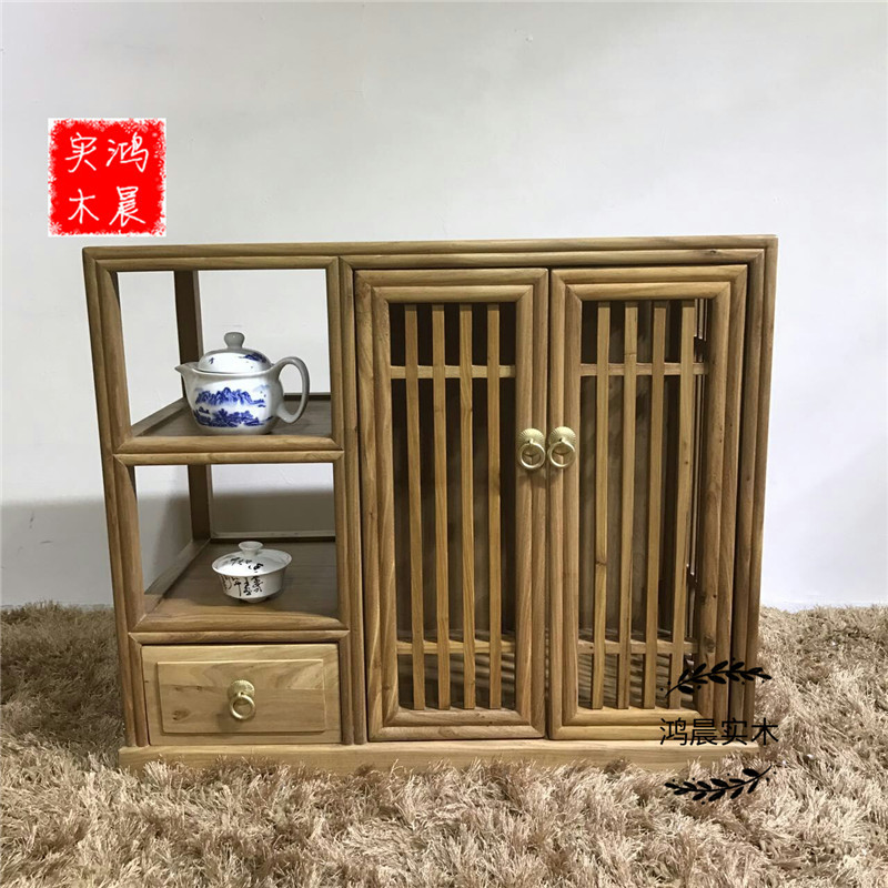 Tủ chè phía Trung Quốc một vài mới ăn gỗ rắn tủ phía tối giản Zen-cũ tủ sơn elm trà ấm đun nước - Buồng tủ để đầu giường