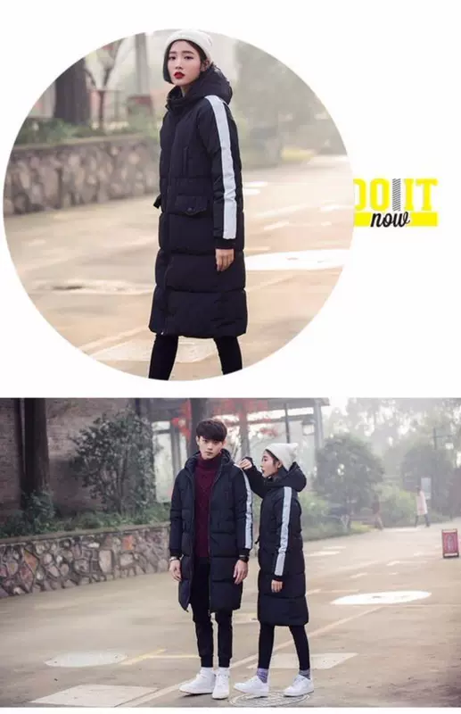 Áo dài nam tự dày dày áo ấm Hàn Quốc học sinh mùa đông xuống áo khoác cotton đôi áo khoác cotton áo khoác cặp
